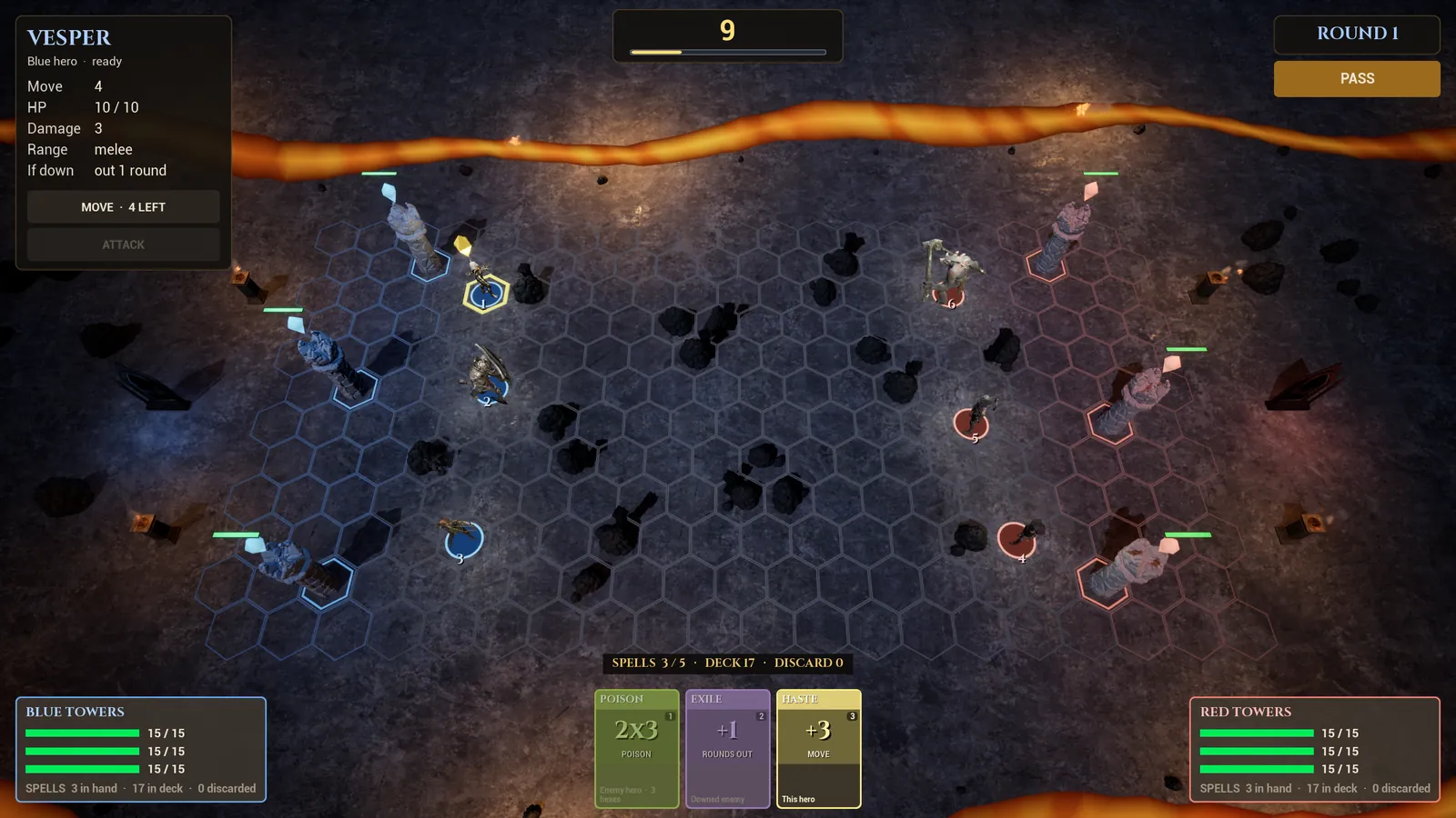 A match in round 1, seen from above