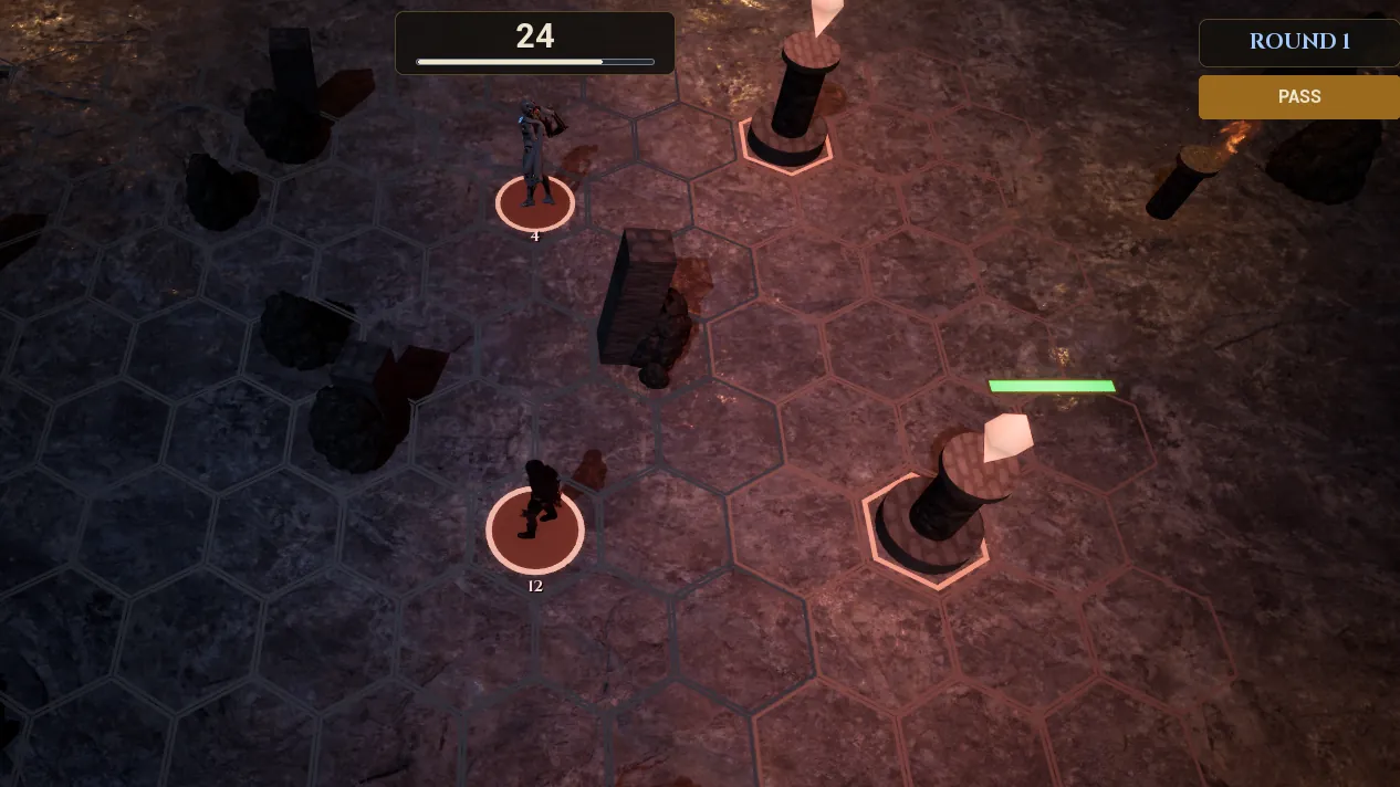 A red tower and the hexes it watches